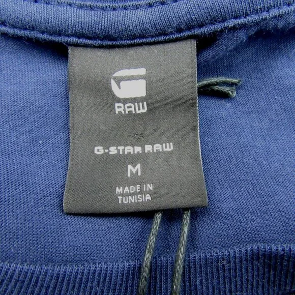 G-Star Raw Blue Graphic Script Short Sleeve T-Shirt Mens Size Medium Tee NEW - Picture 7 of 12